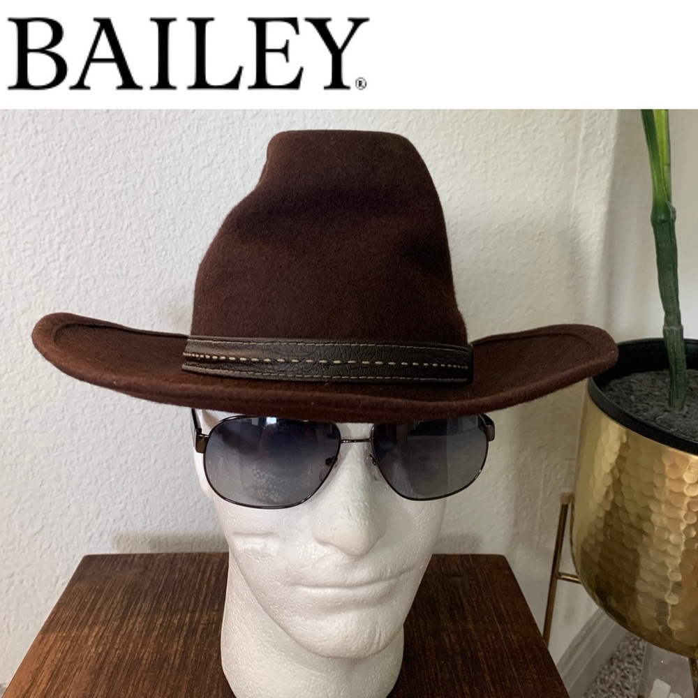 Bailey Teton Felt Cowboy Hat Rodeo Western Yellowstone • Brown • Sz 6-7/8 (S/M)